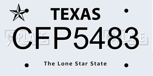 CFP5483 Texas License Plate