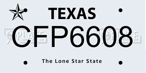 CFP6608 Texas License Plate