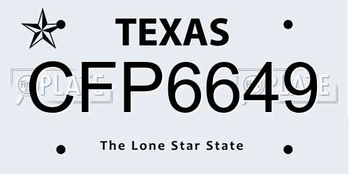 CFP6649 Texas License Plate