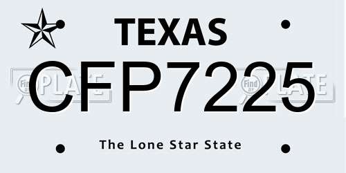 CFP7225 Texas License Plate