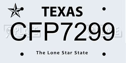 CFP7299 Texas License Plate