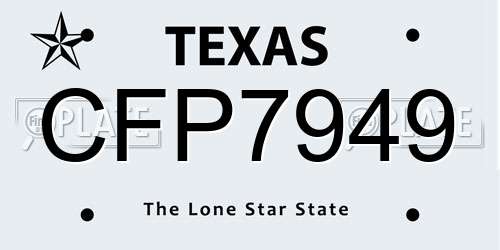 CFP7949 Texas License Plate