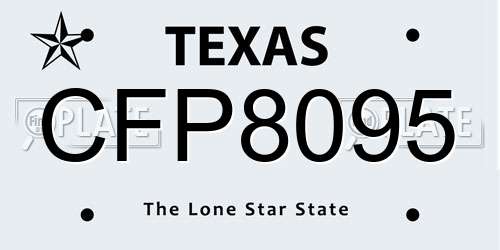 CFP8095 Texas License Plate