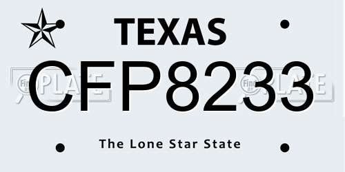 CFP8233 Texas License Plate