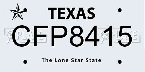 CFP8415 Texas License Plate