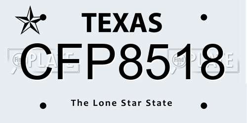 CFP8518 Texas License Plate