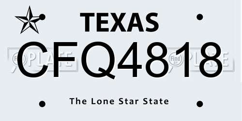 CFQ4818 Texas License Plate