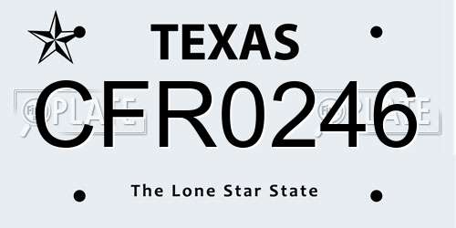 CFR0246 Texas License Plate