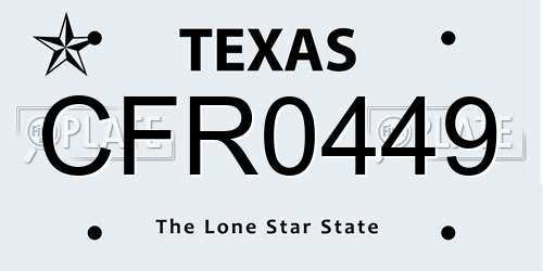 CFR0449 Texas License Plate