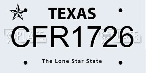 CFR1726 Texas License Plate