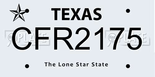 CFR2175 Texas License Plate