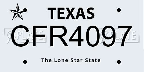 CFR4097 Texas License Plate