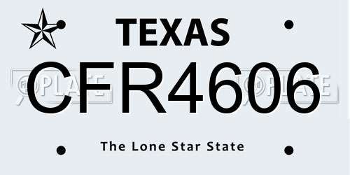 CFR4606 Texas License Plate