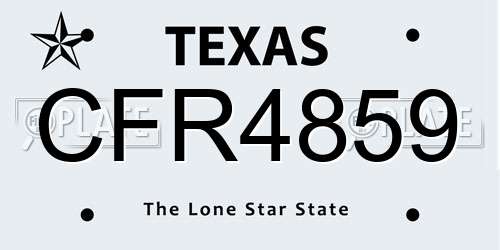 CFR4859 Texas License Plate