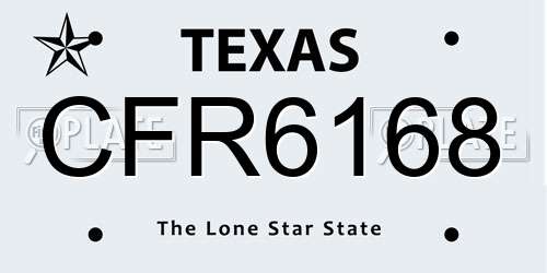 CFR6168 Texas License Plate