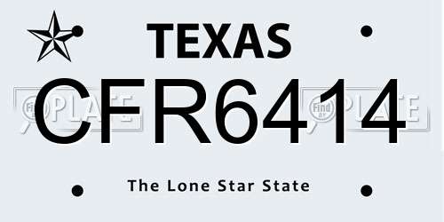CFR6414 Texas License Plate