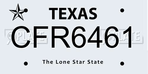 CFR6461 Texas License Plate