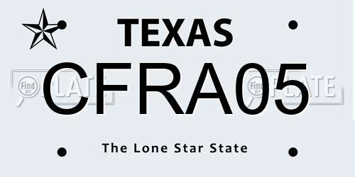 CFRA05 Texas License Plate