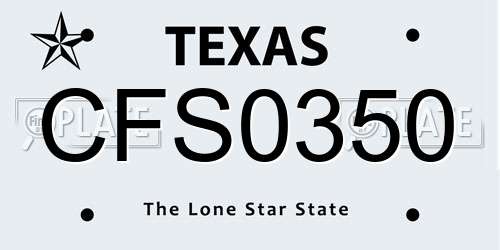 CFS0350 Texas License Plate