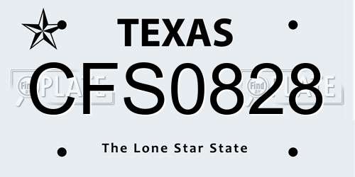 CFS0828 Texas License Plate