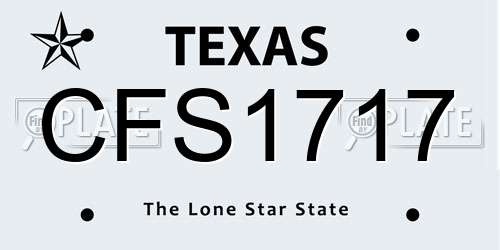 CFS1717 Texas License Plate