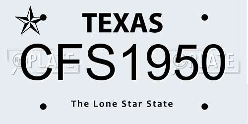 CFS1950 Texas License Plate