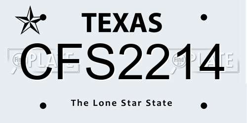 CFS2214 Texas License Plate
