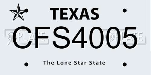 CFS4005 Texas License Plate