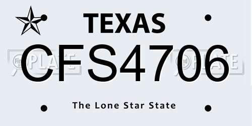 CFS4706 Texas License Plate
