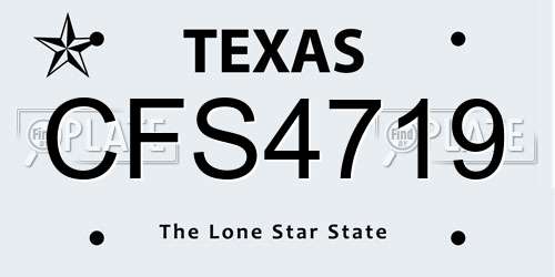 CFS4719 Texas License Plate