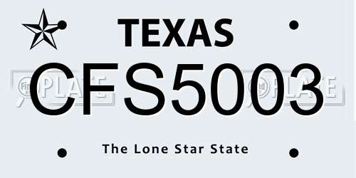 CFS5003 Texas License Plate