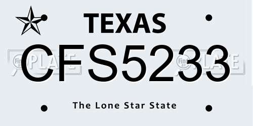 CFS5233 Texas License Plate