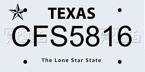 CFS5816 Texas License Plate