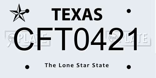 CFT0421 Texas License Plate