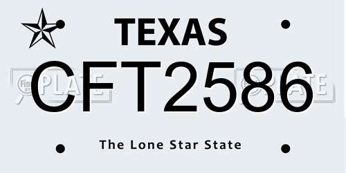 CFT2586 Texas License Plate