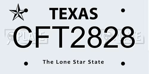 CFT2828 Texas License Plate