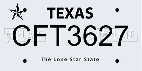 CFT3627 Texas License Plate