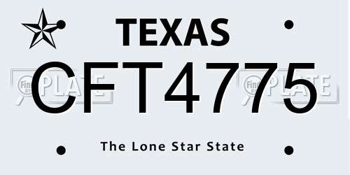 CFT4775 Texas License Plate