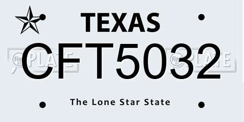 CFT5032 Texas License Plate