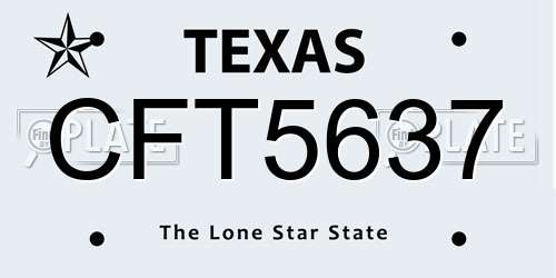 CFT5637 Texas License Plate