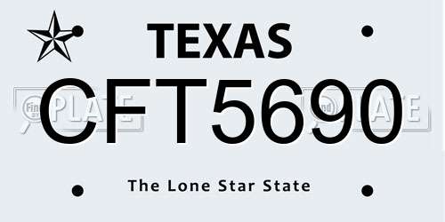 CFT5690 Texas License Plate