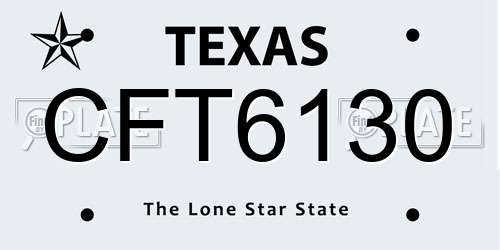 CFT6130 Texas License Plate