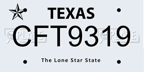 CFT9319 Texas License Plate