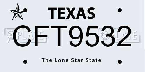 CFT9532 Texas License Plate