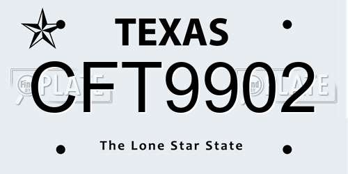 CFT9902 Texas License Plate
