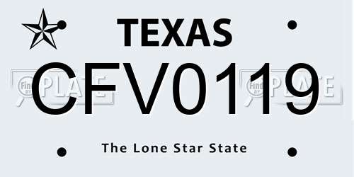 CFV0119 Texas License Plate