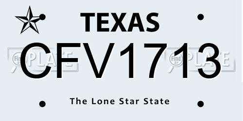 CFV1713 Texas License Plate