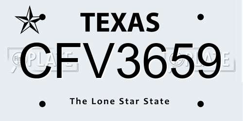CFV3659 Texas License Plate