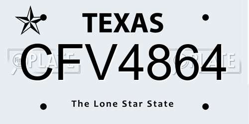 CFV4864 Texas License Plate
