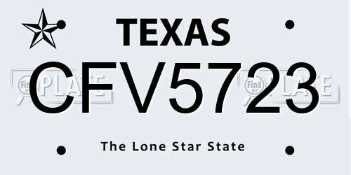 CFV5723 Texas License Plate